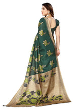 Vamika Green Printed Art Silk Saree