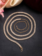 NVR Women's Gold-Polished AD-Studded Double Layered Kamarbandh Waist Chain