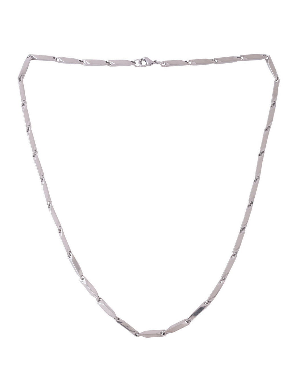 NVR Men Rhodium-Plated Stainless Steel Bohemian Chain