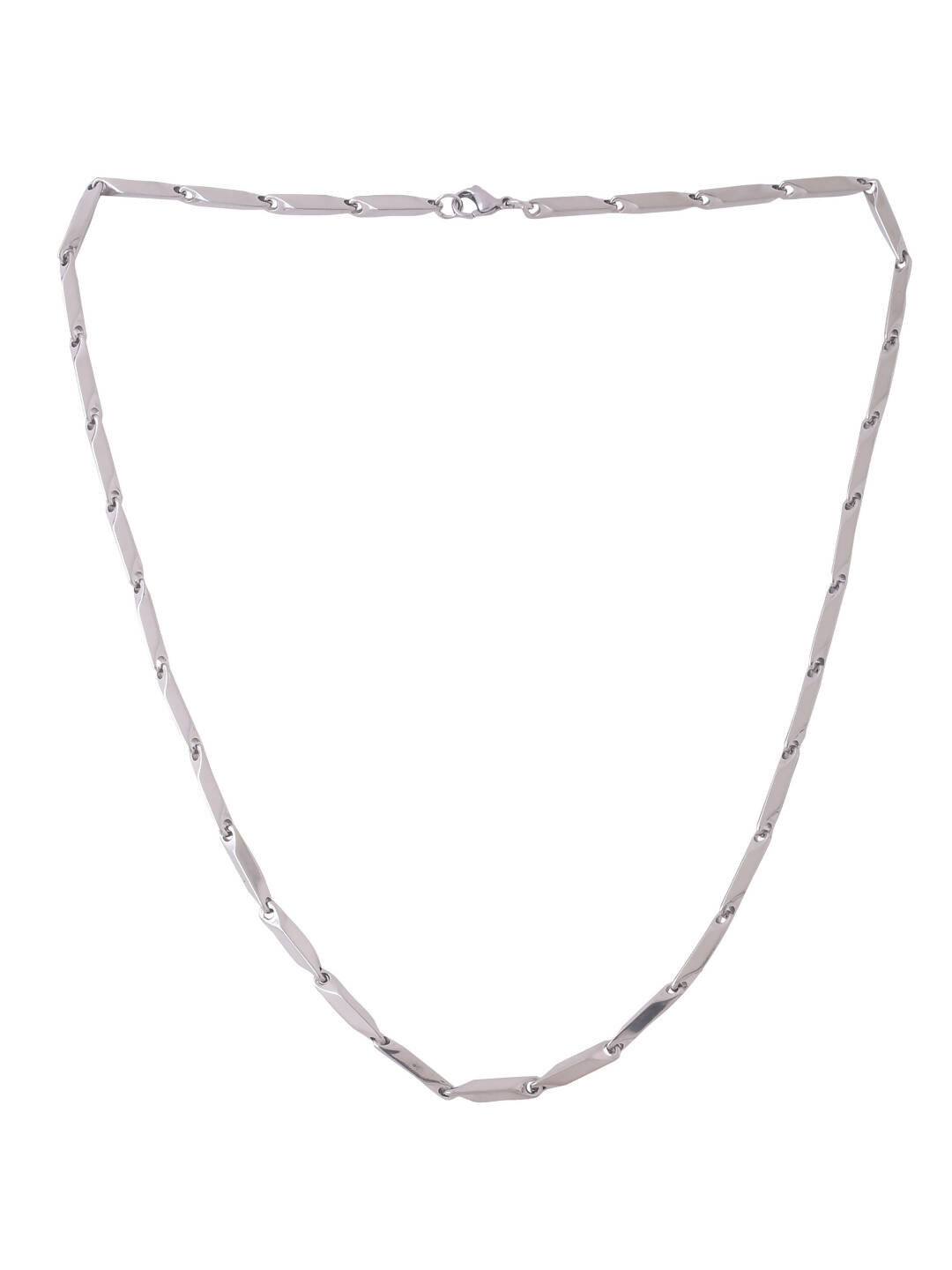 NVR Men Rhodium-Plated Stainless Steel Bohemian Chain