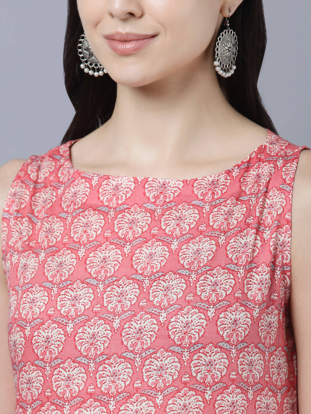 Myshka Stylish Pink Sleeveless Women's Kurta - Distacart