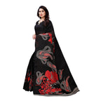 Vamika Printed Jute Silk Black Saree 