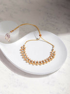 Moissanite & Peach Stone Necklace- Ruby Raang