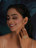 Kundan Flower Ring (gold) - Ruby Raang