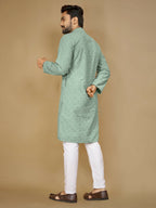 Anaita Sea_Green Embroidered Rayon Straight Kurta - Distacart