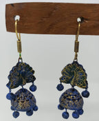 Terracotta Peacock Stud jhumkas