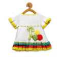 Chutput Kids White Ice Cream Design Solid Wool Frock