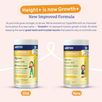 Gritzo SuperMilk Growth+ (Formerly Height+) Unsweetened Drink Mix (7-9y Girls), 10g Protein Powder- Creamy Vanilla