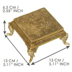 Puja N Pujari Elephant Design Brass Pooja Chowki