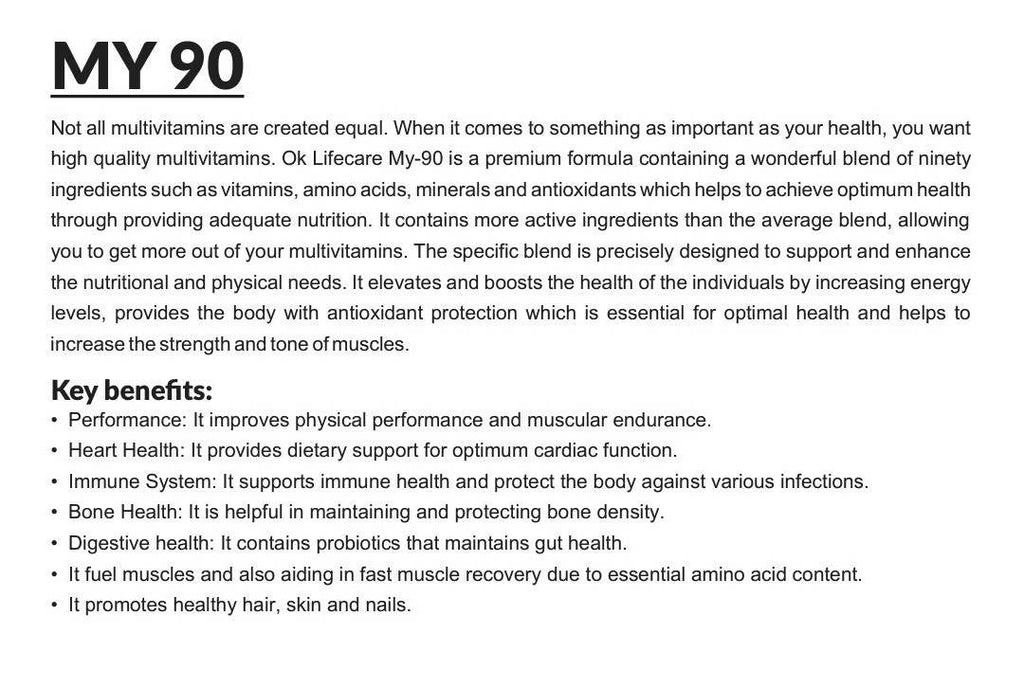 Ok Life Care My 90 Advanced Multivitamins Capsules - Distacart