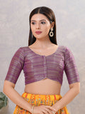 Joban Fashion Women Silk Purple Stitched Blouse