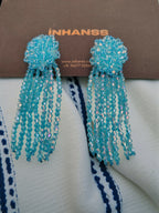Inhanns Handmade Crystal Waterfall Earrings - Long - Sky Blue - Distacart