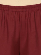 Aniyah Rayon Maroon Color Block Print Flared Slip-On Palazzo (AN-213K)