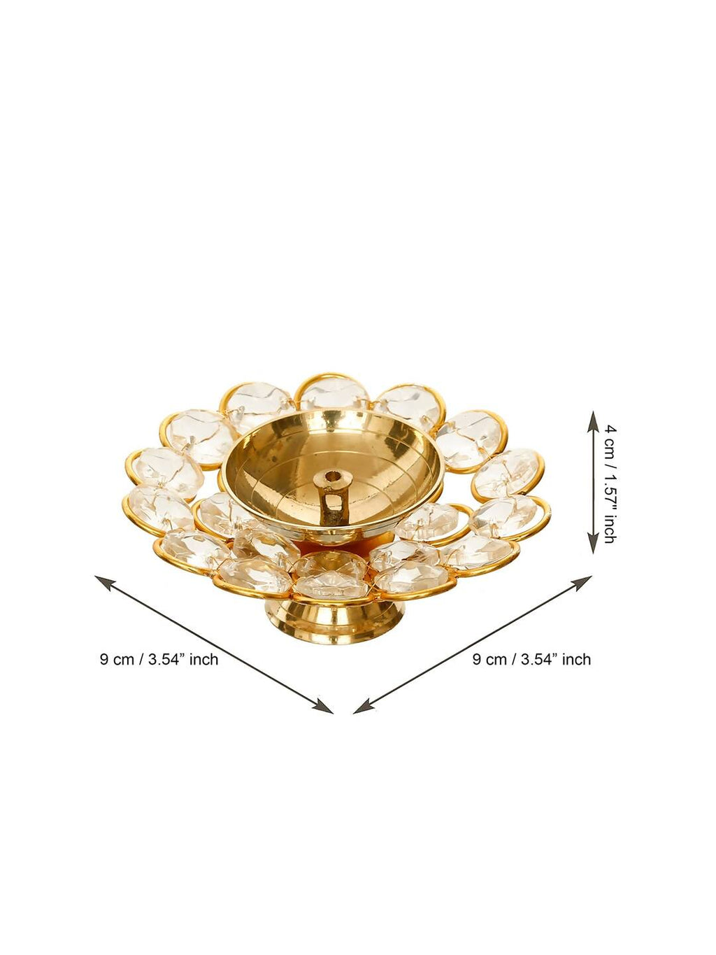 eCraftIndia Gold-Toned 2 Pieces Bowl Shape Diyas