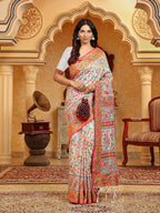 Shree Shyam Fashion Linen Cotton(Woven Work) Multicolour Saree - Distacart