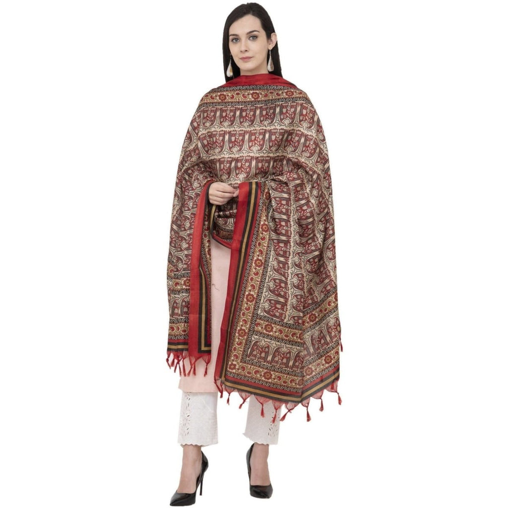 A R Silk Tussar Multi Print Fancy Dupatta Color Multi color Dupatta or Chunni