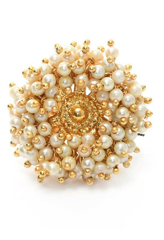 Mominos Fashion Joharkamal Gold-Plated Beads Work Bangles with Rings - Distacart