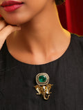 Ruby Raang Ganesha Imprint Brooch