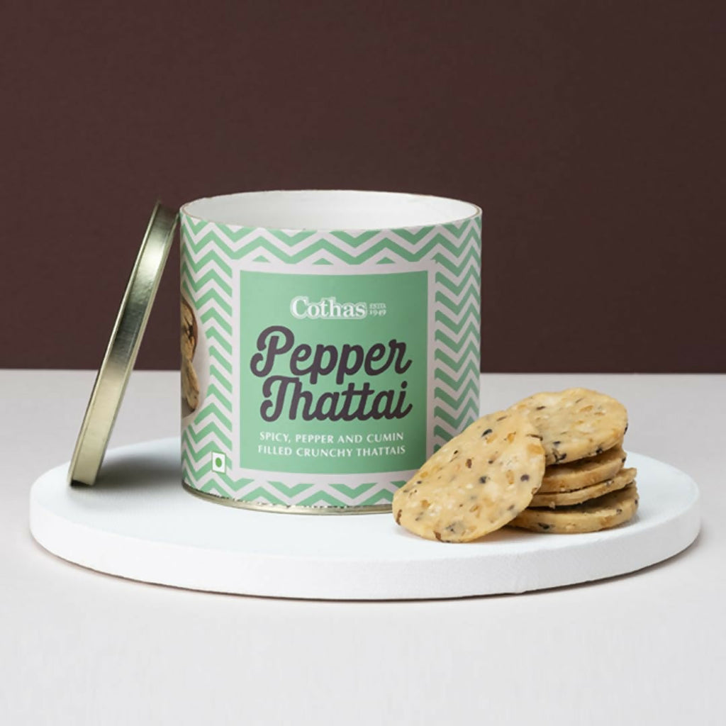 Cothas Pepper Thattai | Crispy Rice Flour Snack with Green Gram & Cumin