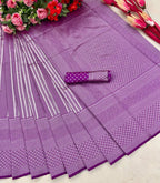 DEIANA'S Beautiful Designer Golden zari Soft Lichi Silk Saree - Purple