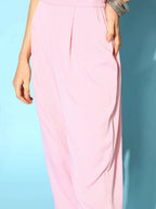 Ahalyaa Women Pastel Pink Colour Organza Glitter Printed Kurta Pant Set With Dupatta - Distacart