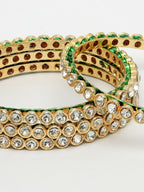 NVR Women's Set Of 4 Gold-Plated Kundan-Studded Traditional Bangles - Distacart