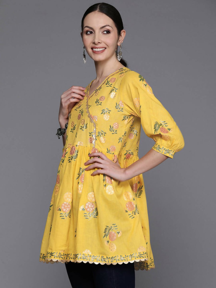 Ahalyaa Women's Traditional wear Tunic - Mustard