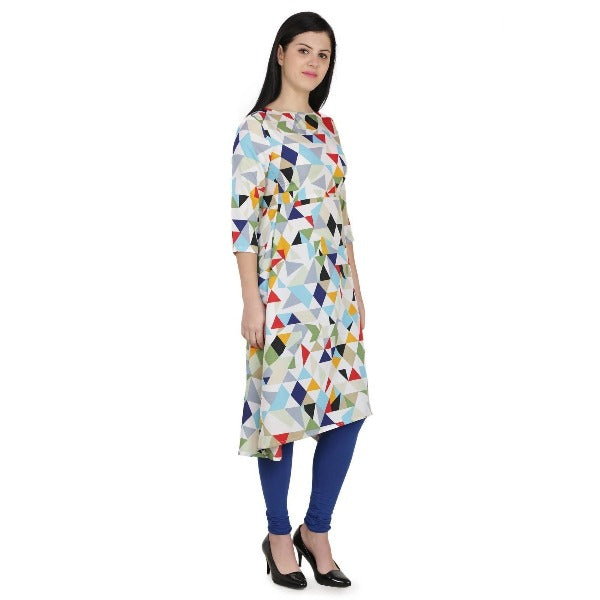 Kanoor Women's Multicolour A line kurti