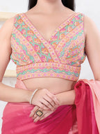 Joban Fashion Pastel-Pink Shift Sleeveless Back Open Blouse