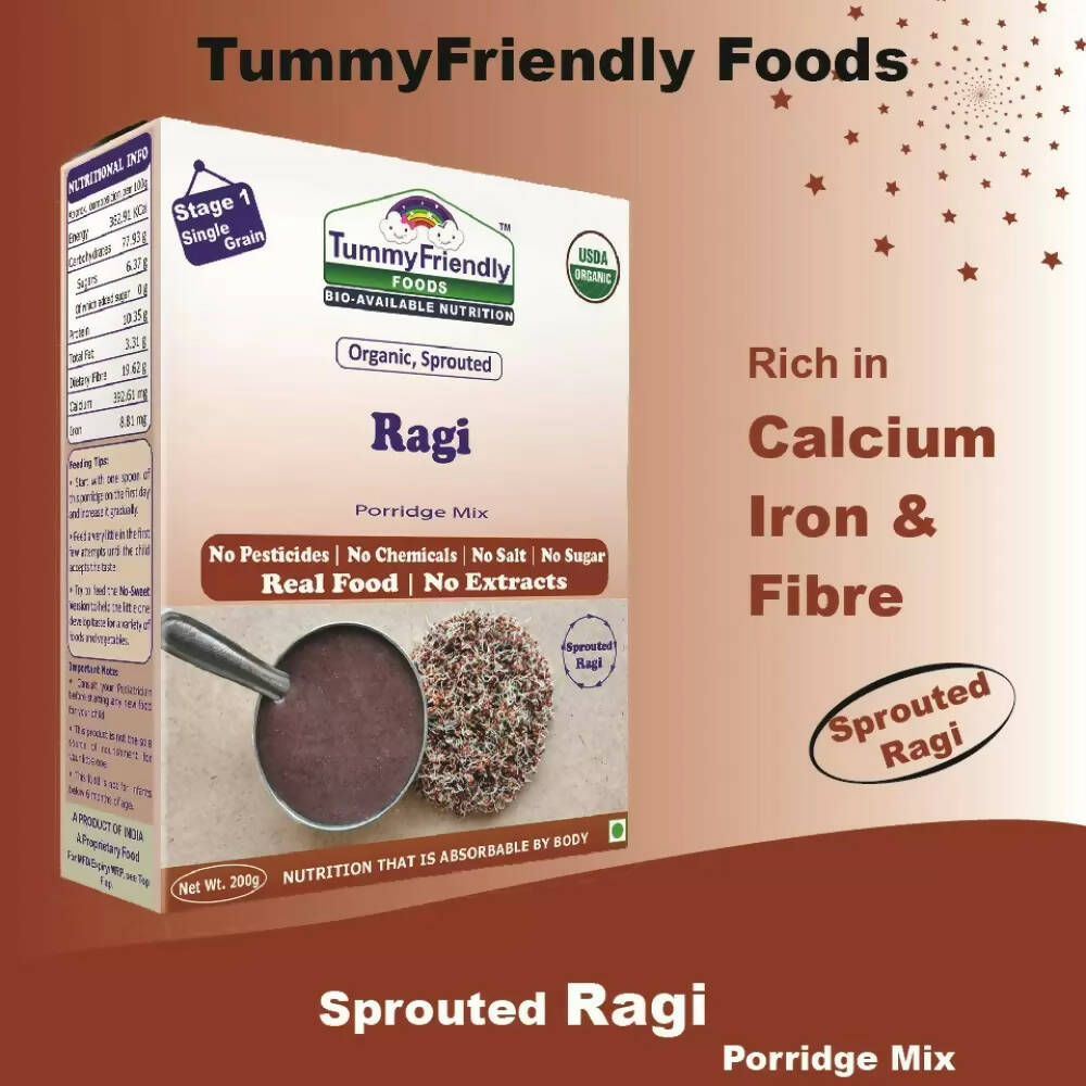 TummyFriendly Foods Certified Stage1 Ragi, Brown Rice Porridge Mixes - Distacart