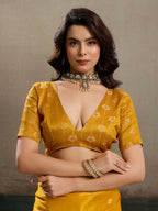 Shree Shyam Fashion Mustard Yellow Tissue Silk Saree - Distacart