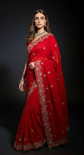 Joban Fashion Red Fandy Satin Silk Party Wear Sarees - Distacart