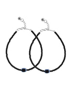 VOJ Women Black Color stainless steel Anklet - Distacart