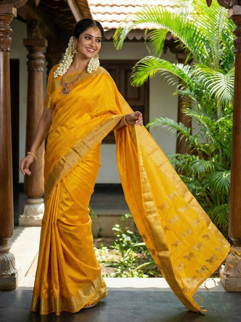 Shree Shyam Fashion Gold Soft Silk Saree - Distacart