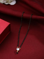 NVR Women's Set of 3 Gold-Polished CZ Stone-Studded & Beaded Mangalsutra - Distacart