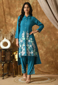 Joban Fashion Blue Cotton Rayon Kurta Set