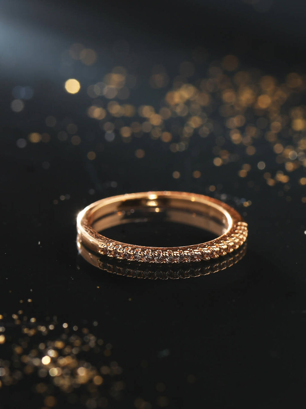 NVR Women's Gold-Polished Stylish Ring With Ad Stones