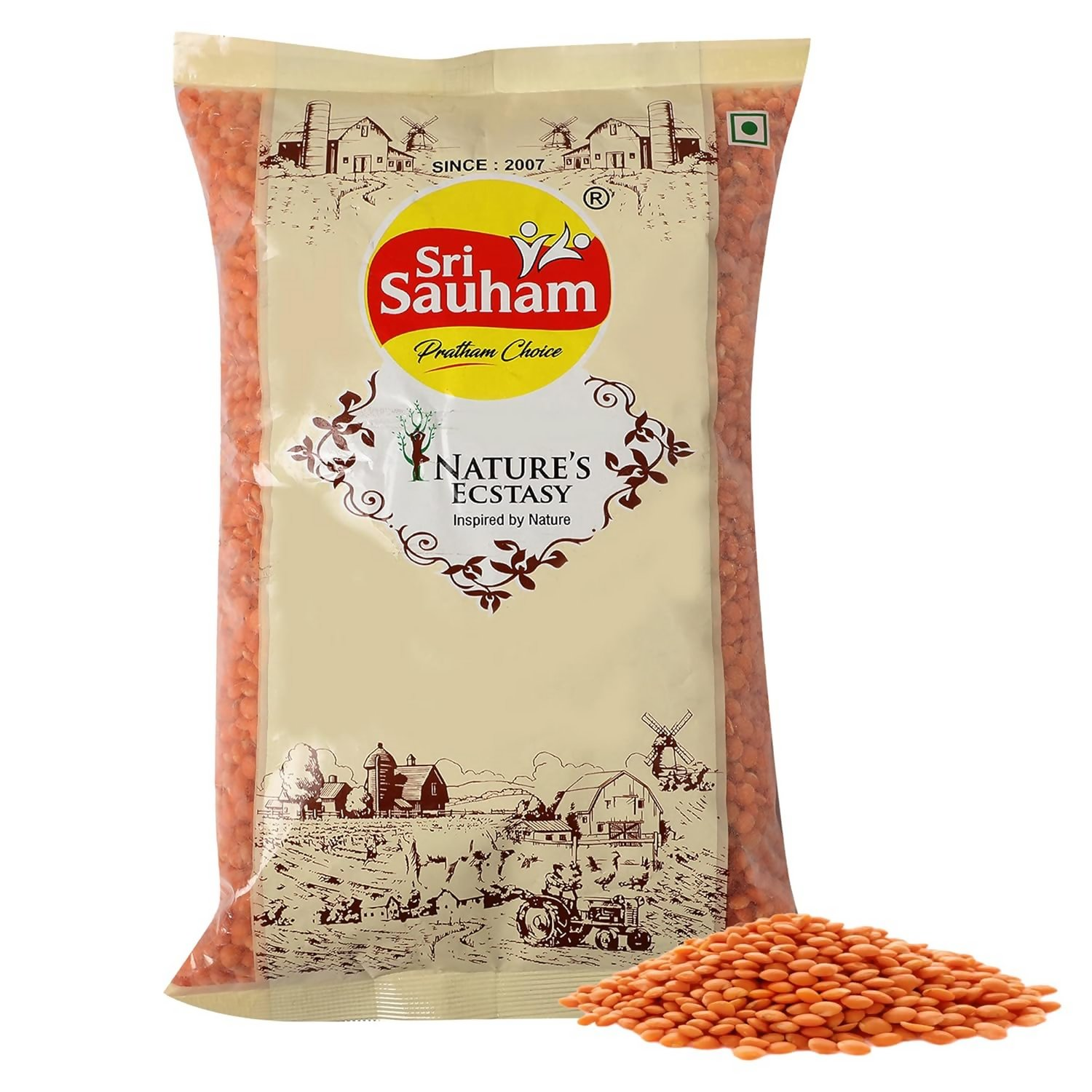 Sri Sauham Premium Lal Malka Dal Fresh Sabut Masoor Dal