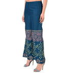 Aniyah Latest Rayon Block Print Flared Palazzo In Blue (AN-161K)