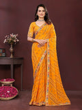Ai Fashion Yellow Georgette Digital Print Party Wear Saree - Distacart
