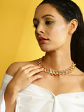 Moissanite & Peach Stone Necklace- Ruby Raang