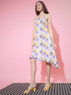 Myshka Women's Multi Floral Printed Fit and Flare Dress - Distacart
