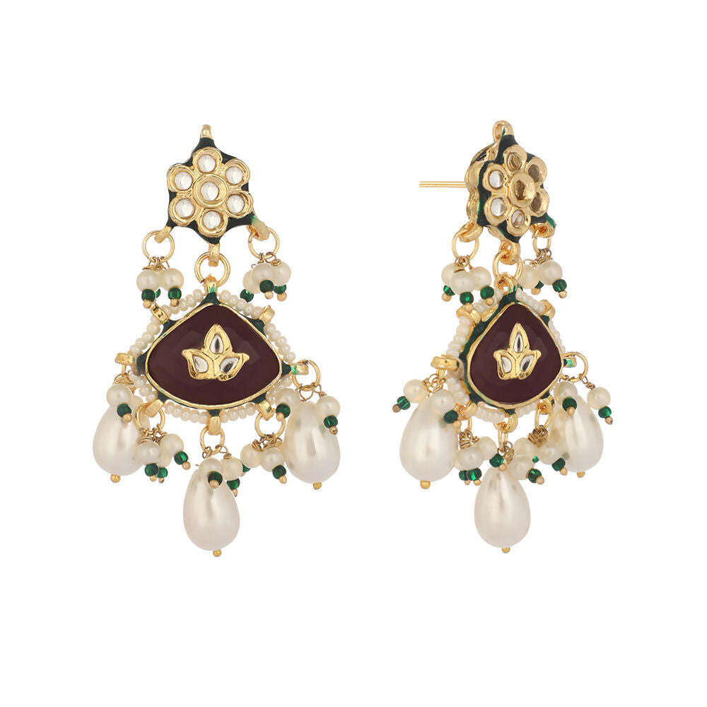 Nuyug 22K Gold Plated Ruby Grace Earrings - Distacart