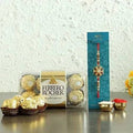 Meenakari Rakhi and 16 Pcs Ferrero Rocher