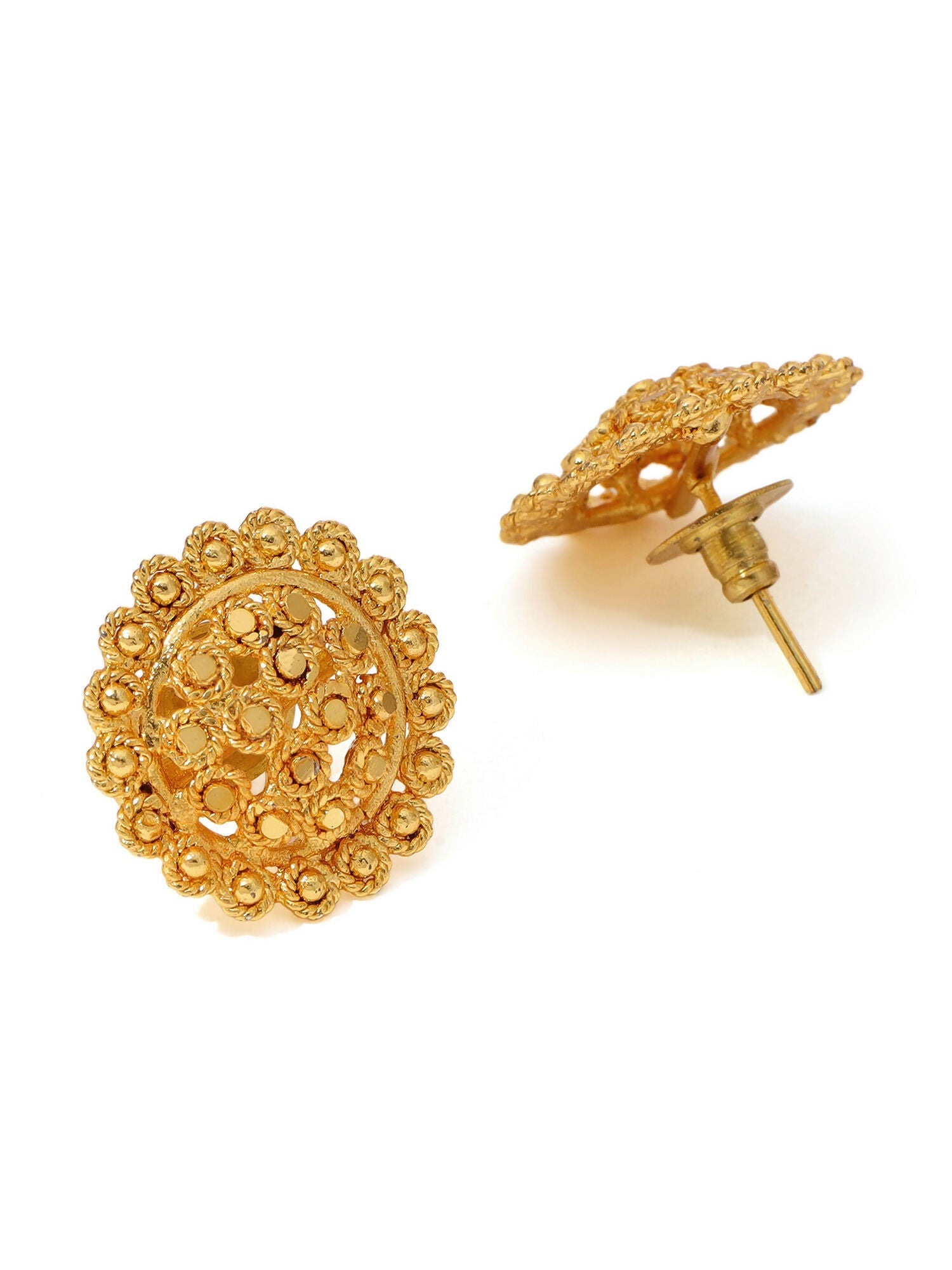 Ruby Raang Golden Necklace with Studs