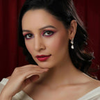 Ambi Diamond and Gold Earrings (Gold) - Ruby Raang - Distacart