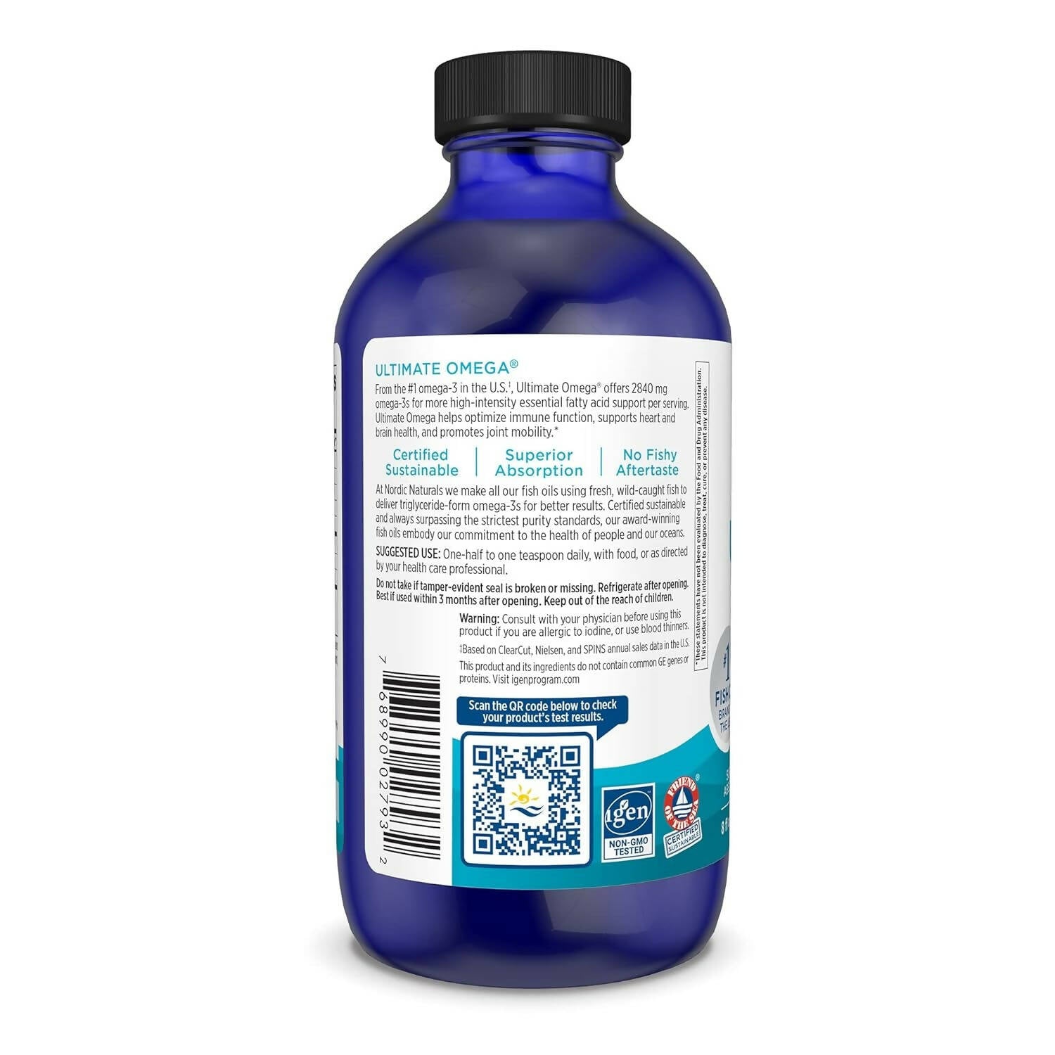 Nordic Naturals Ultimate Omega 3 Fish Oil Liquid - Lemon Flavor - Distacart