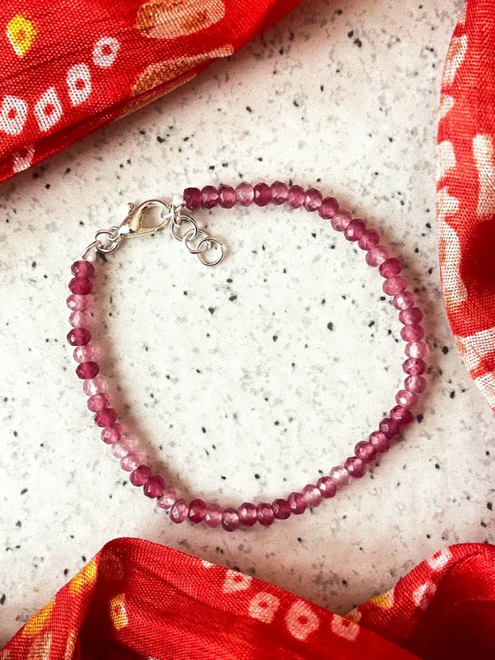 Joban Fashion Onion Pink Glass Glass Beads Trendy Bracelets - Distacart
