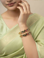 NVR Women Set of 2 Gold Plated Handcrafted Kada Bangle - Distacart