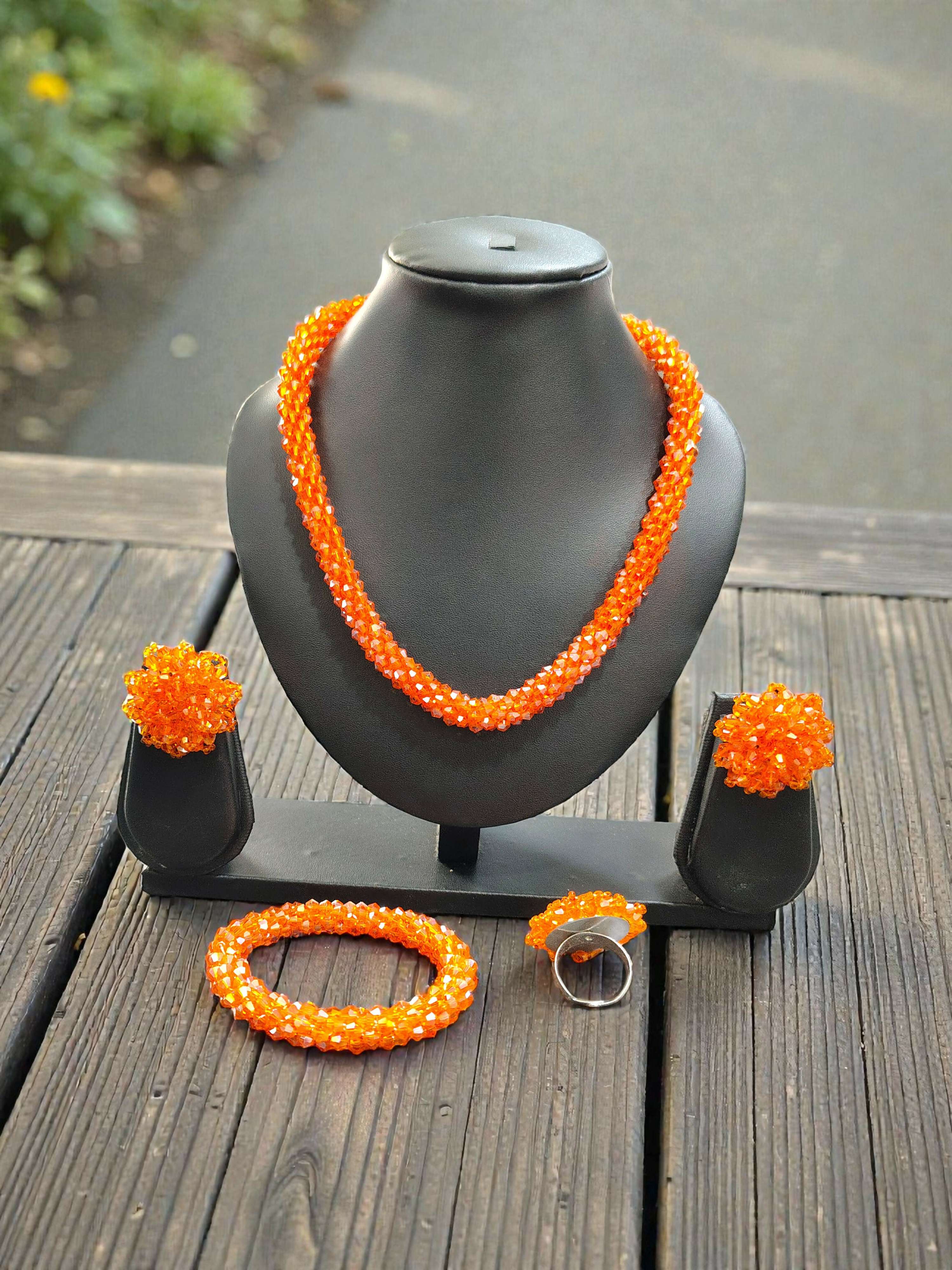 Inhanns Rangshine 4-In-1 Crystal Glam Set - Handmade - Orange